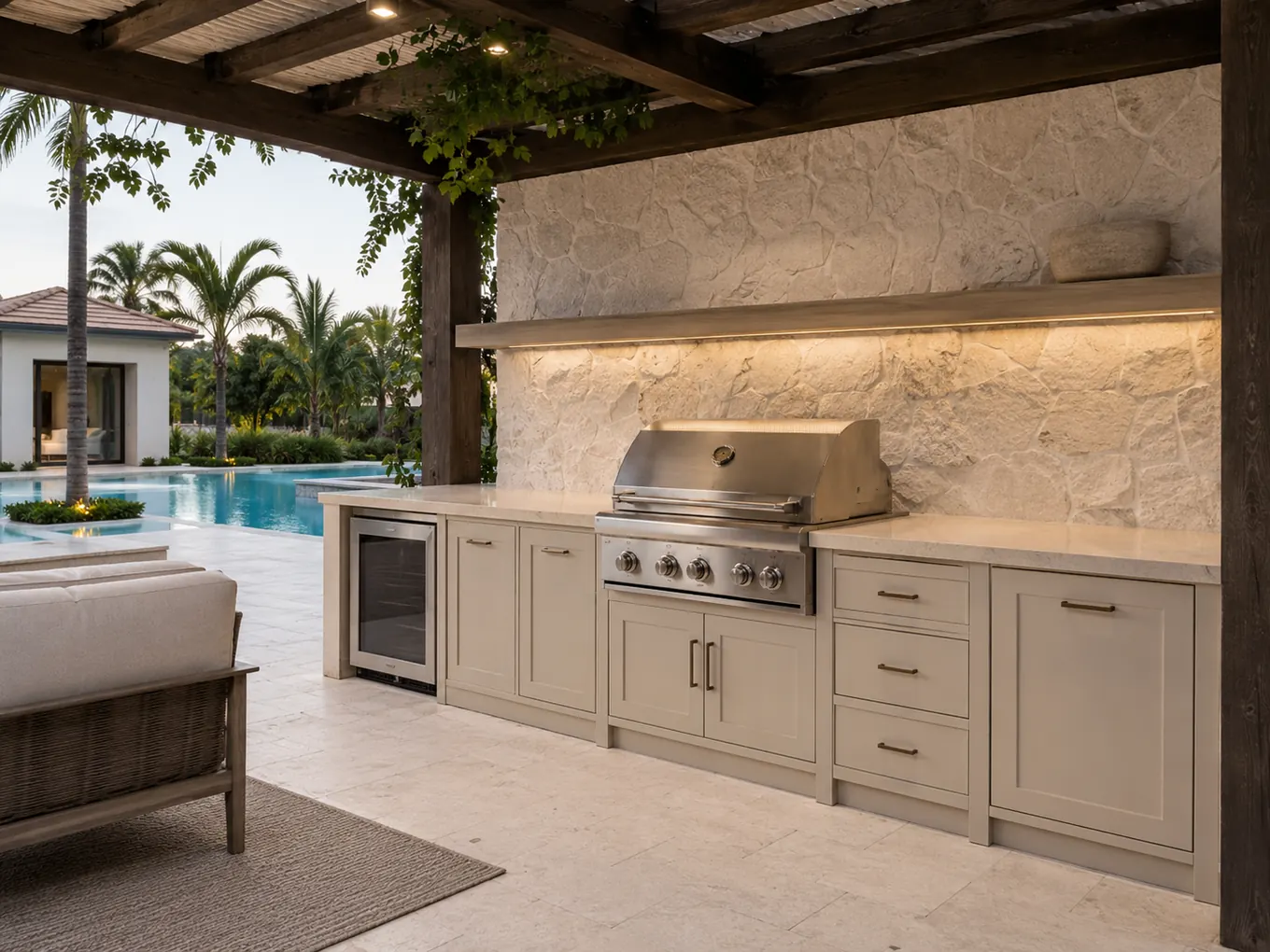 Cream alfresco outdoor cabinetry