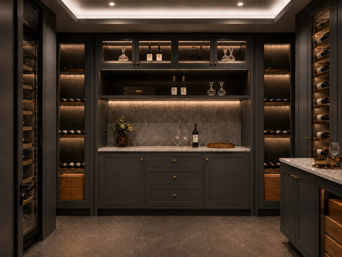 Classic wine rack room