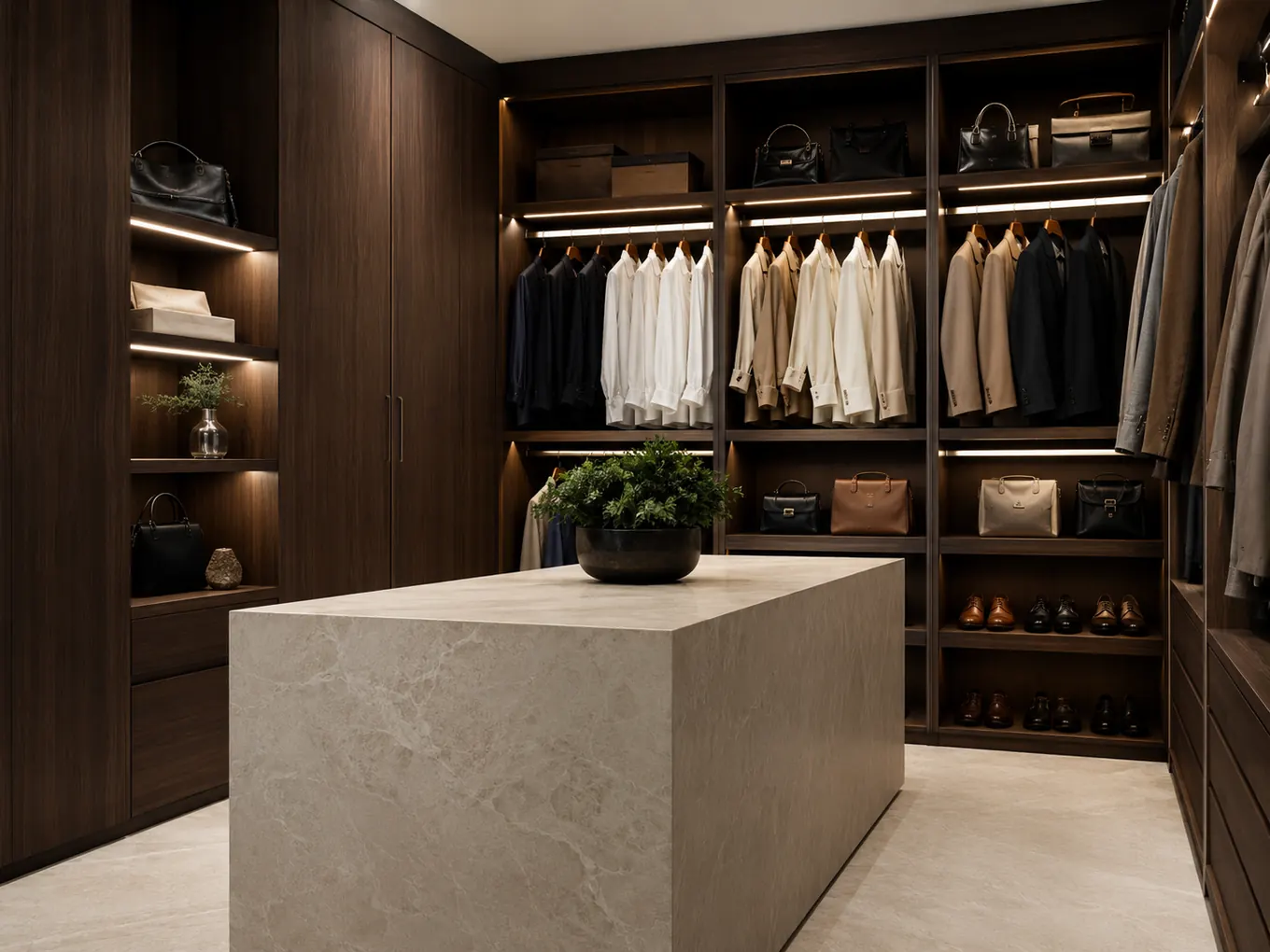 Sarah's walk-in wardrobe