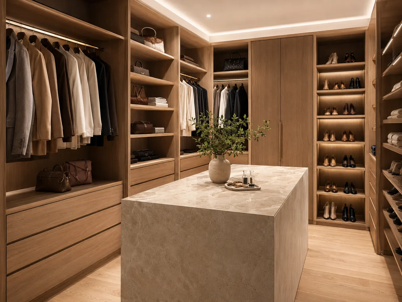 Mirror walk-in robe